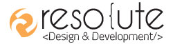 resolute design circle logo with RD